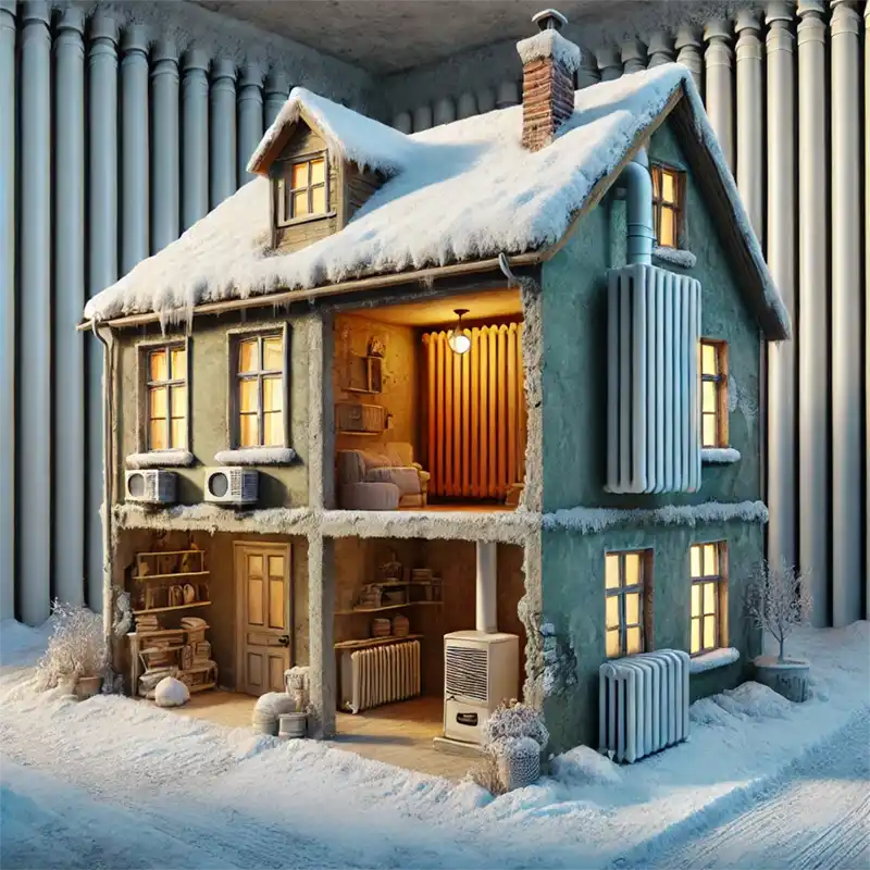 Maison avant l'installation d'un nouveau système de chauffage
